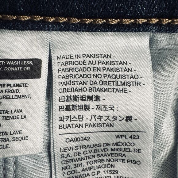 Levis Classic Straight Jeans 32/14L (34x31.5) Dark Wash Blue Denim Stretch Women - Picture 7 of 9